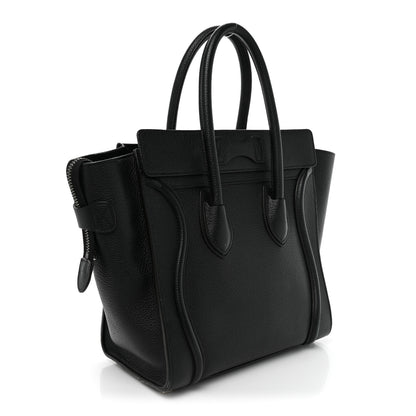 Celine Drummed Calfskin Micro Luggage Black 3 of 25