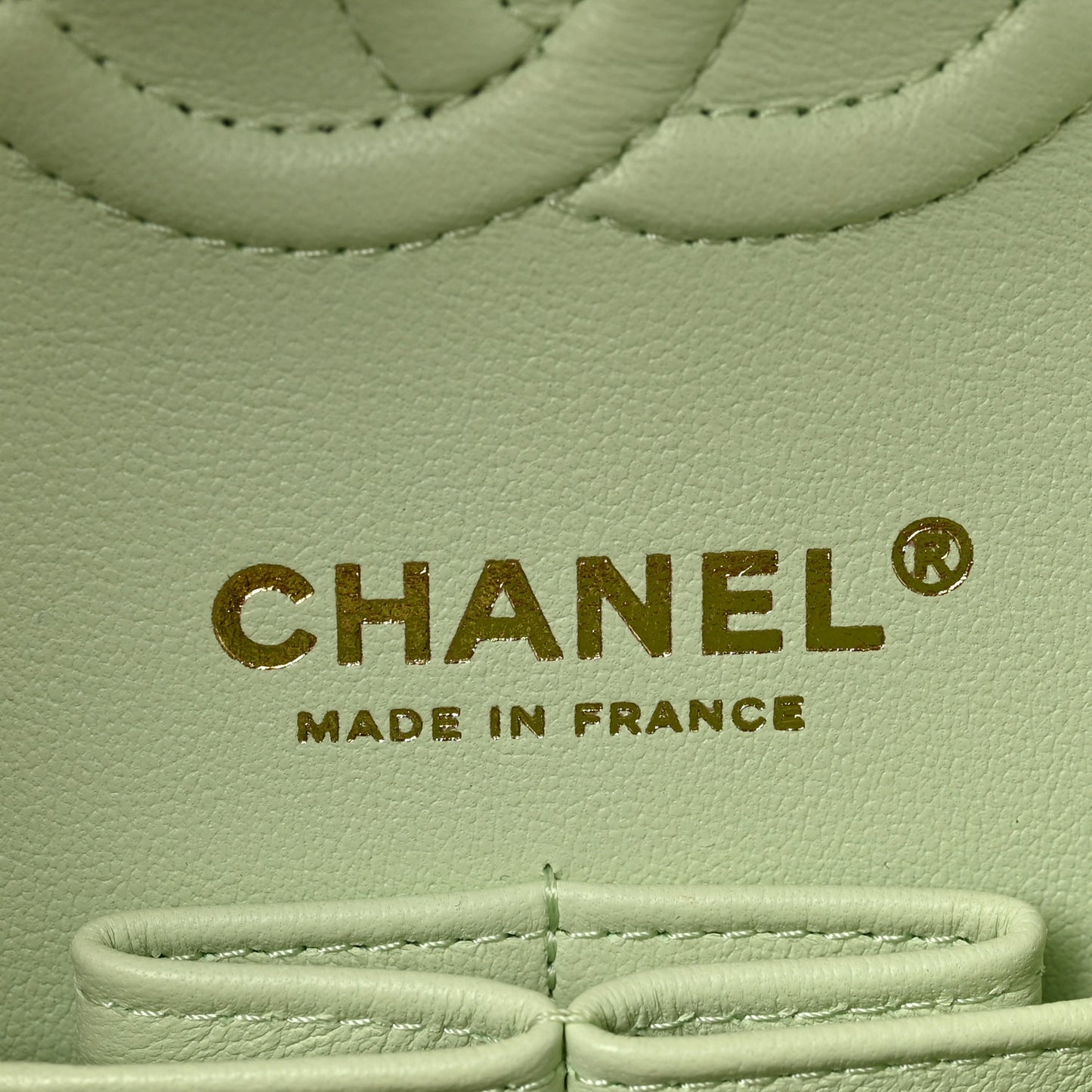 Caviar Quilted Small Double Flap Light Green