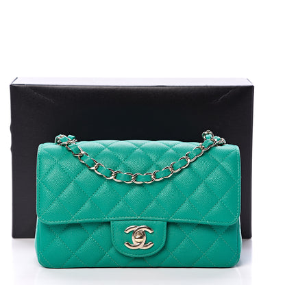 Chanel Caviar Quilted Mini Rectangular Flap Turquoise 10 of 10
