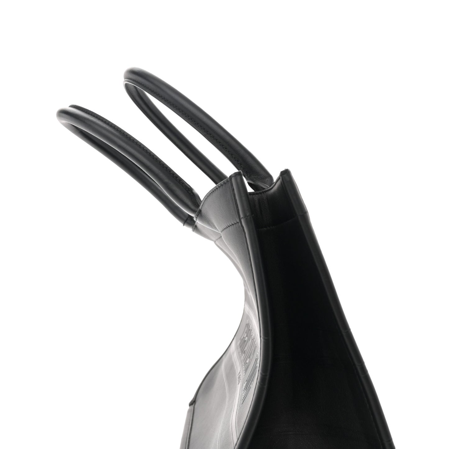 Calfskin Embossed Medium Book Tote Black