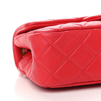 Chanel Lambskin Quilted Mini Rectangular Pearl Crush Flap Red 8 of 9