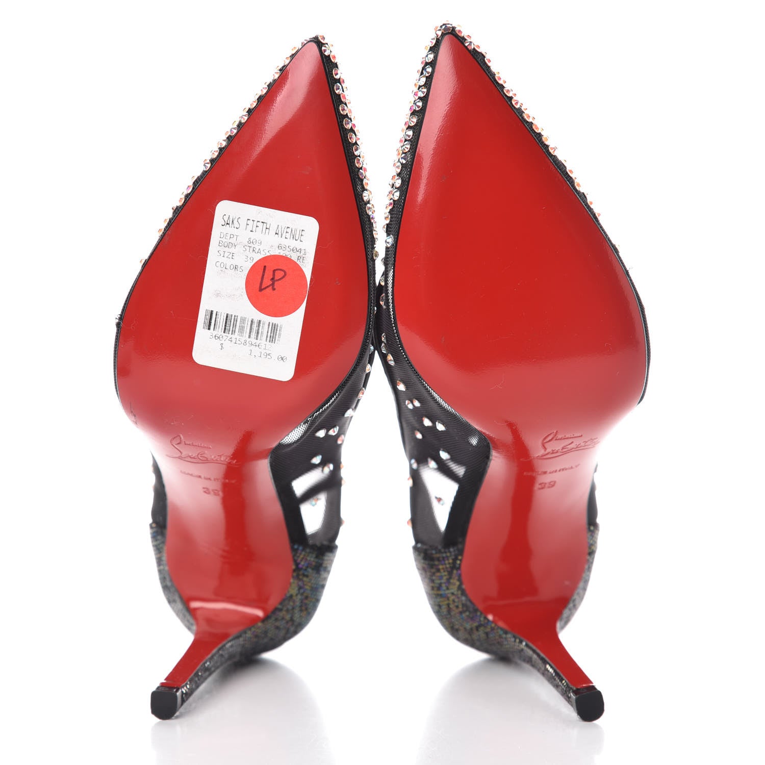 Christian Louboutin Crystal Strass Follies 100 Pumps 39 Black 5 of 7