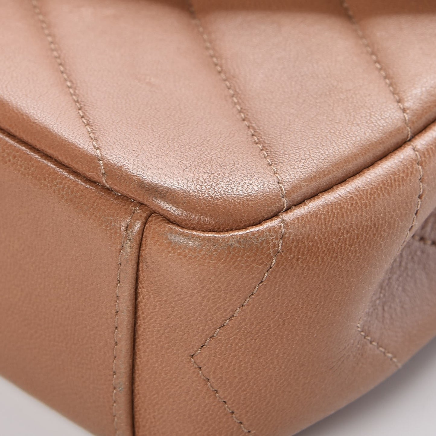 Lambskin Chevron Mini Coco Envelope Flap Beige