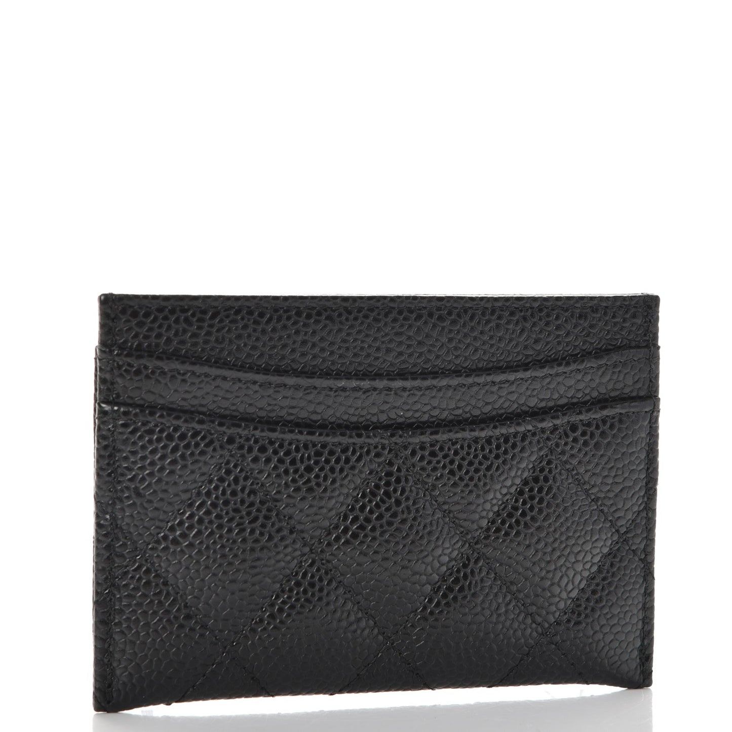 Caviar Quilted Card Holder Black