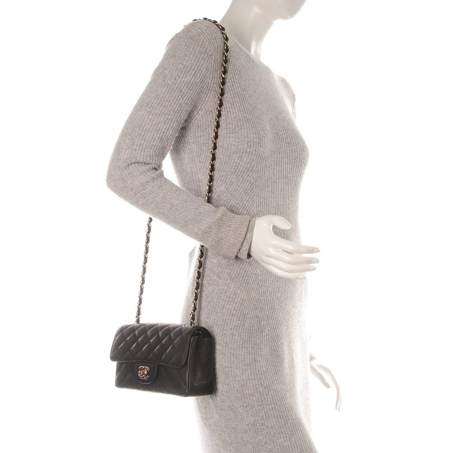 Chanel Caviar Quilted Mini Rectangular Flap Black 2 of 7