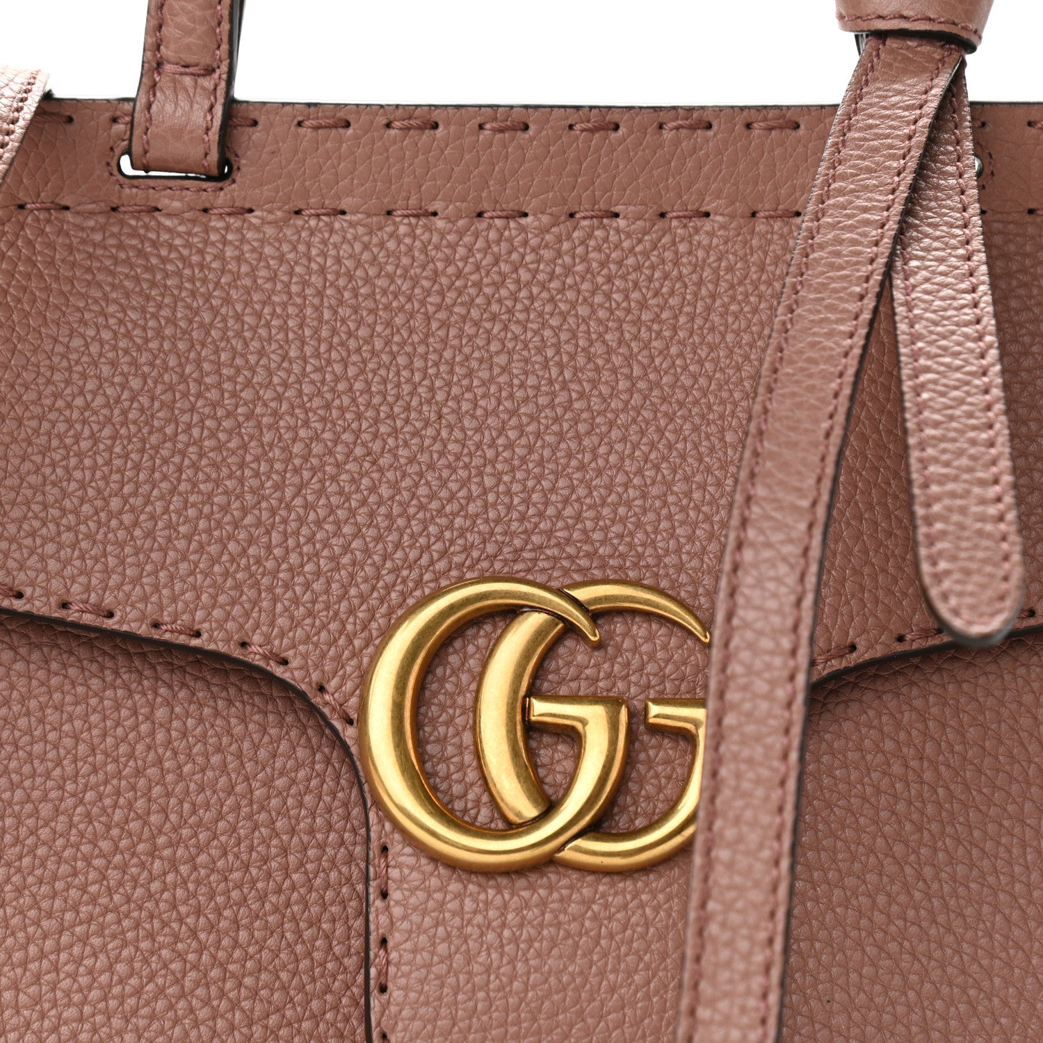 Gucci Calfskin Mini GG Marmont Top Handle Bag Rosy Phard 8 of 10