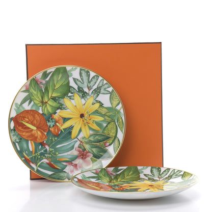 Hermes Porcelain Passifolia Dessert Plate N°2 Set of 2 6 of 6