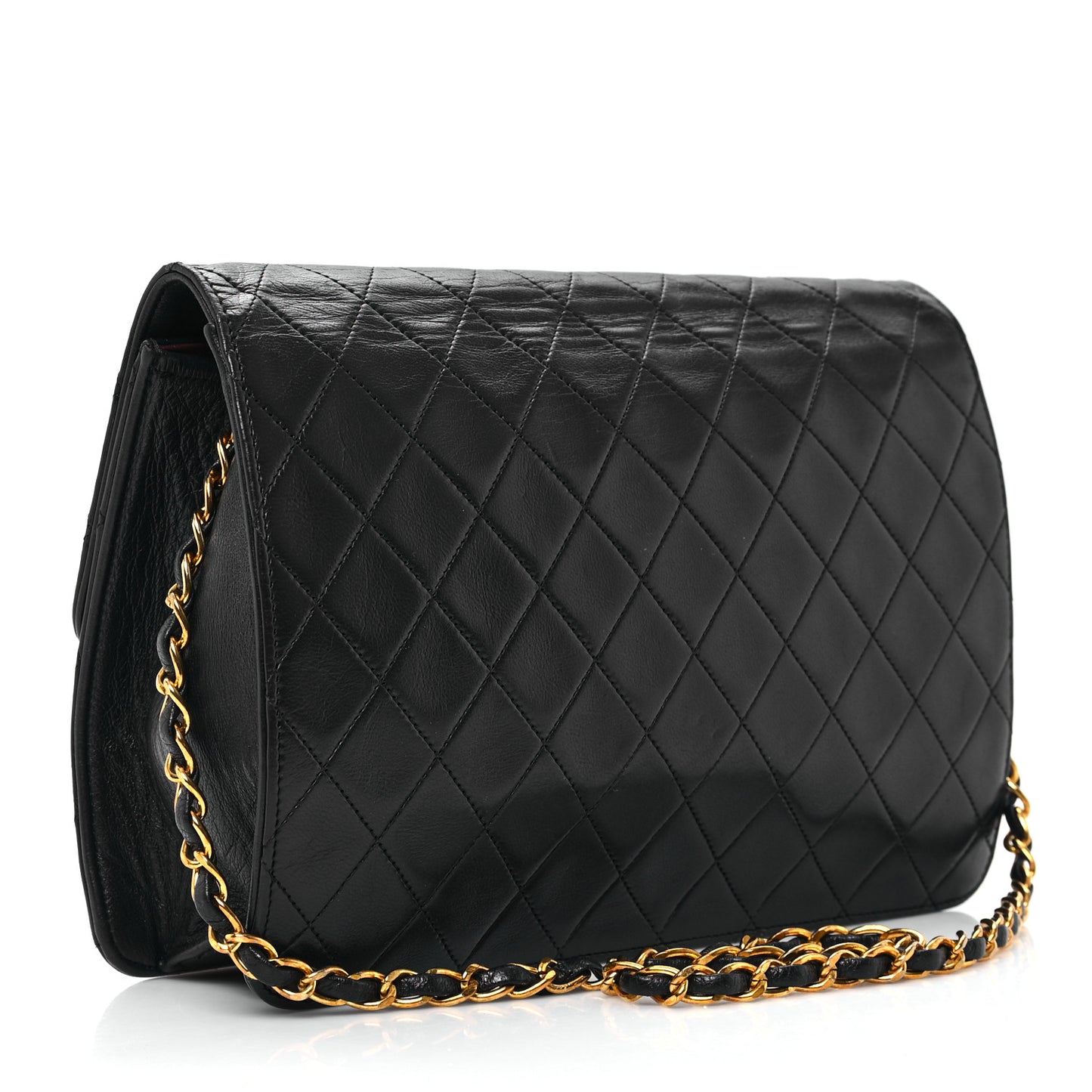 Lambskin Quilted Small Single Flap Black