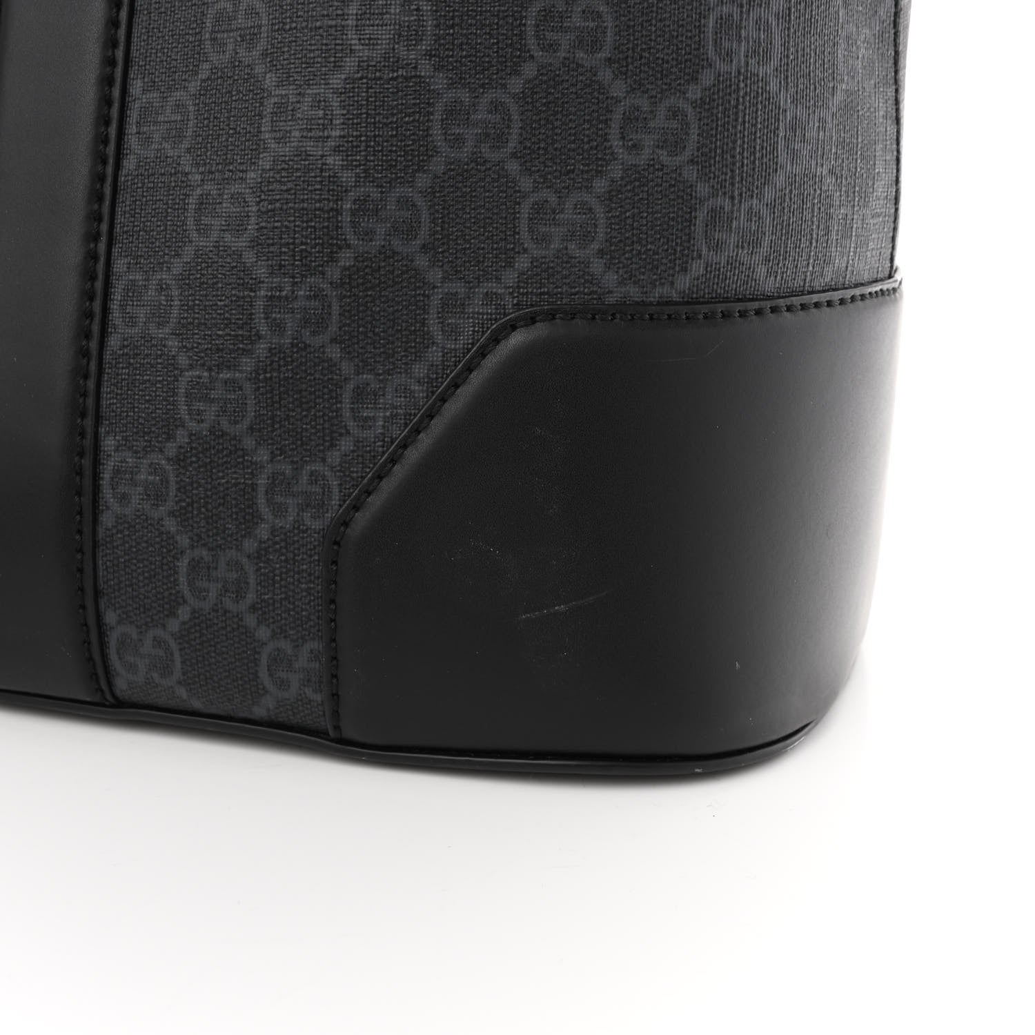 Gucci GG Supreme Monogram Web Tote Black Grey 11 of 12