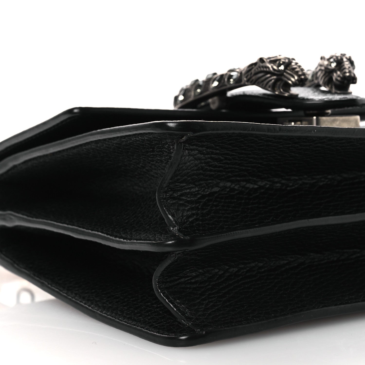 Gucci Dollar Calfskin Crystal Web Mini Dionysus Bamboo Top Handle Bag Black Diamond 9 of 11