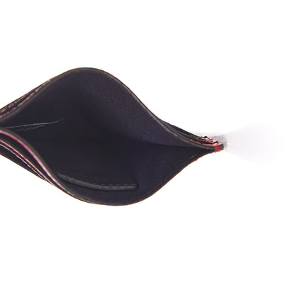 Fendi Vitello Cruise Bi-Color FF 1974 Embossed Card Holder Maya Black Fragola 4 of 9