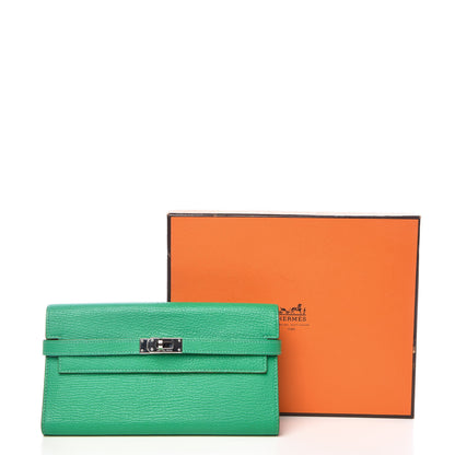 Hermes Chevre Mysore Kelly Longue Wallet Menthe 8 of 8
