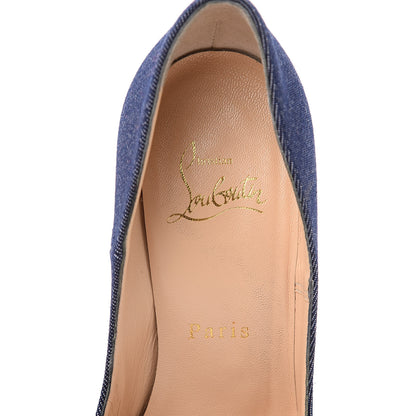 Christian Louboutin Denim Jazz Calf So Kate 120 Pumps 35 Blue Pompadour 6 of 11
