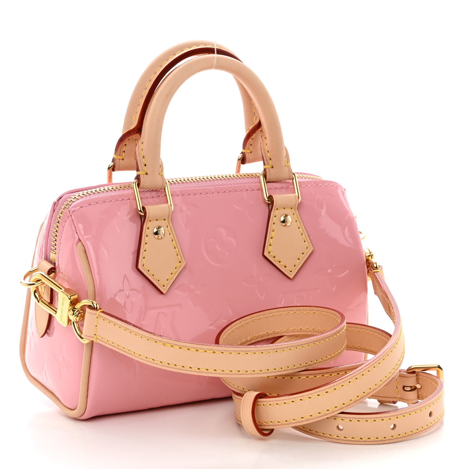 Louis Vuitton Vernis Monogram Nano Speedy Mochi Pink 3 of 9