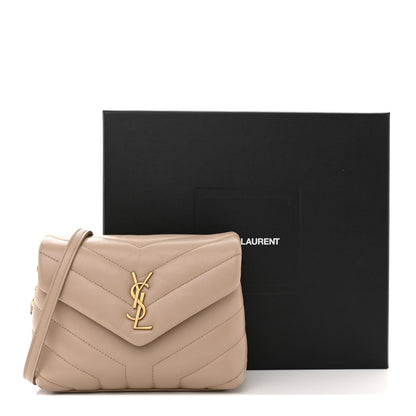 Saint Laurent Calfskin Y Quilted Monogram Toy Loulou Crossbody Bag Nude Powder 15 of 15