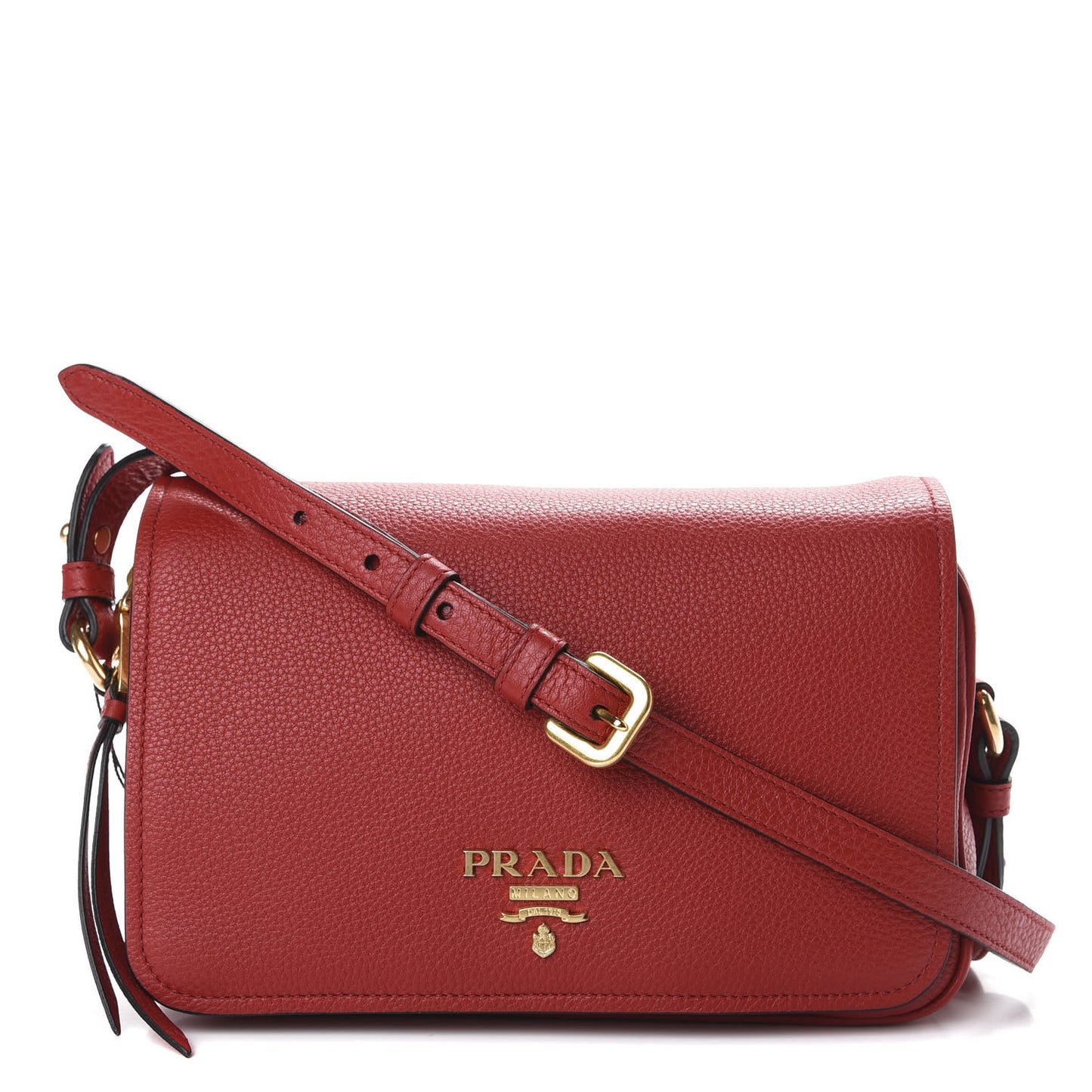 Vitello Phenix Flap Crossbody Rosso