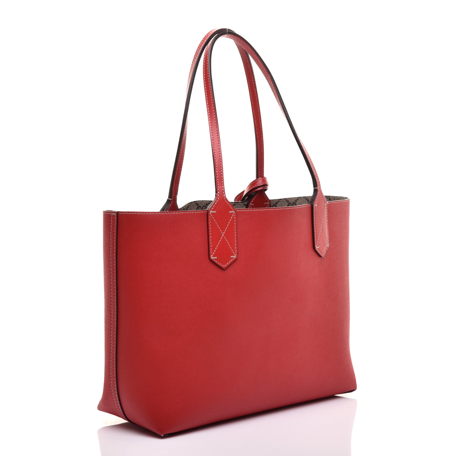 Gucci GG Supreme Monogram Small Reversible Tote Beige Red 12 of 16