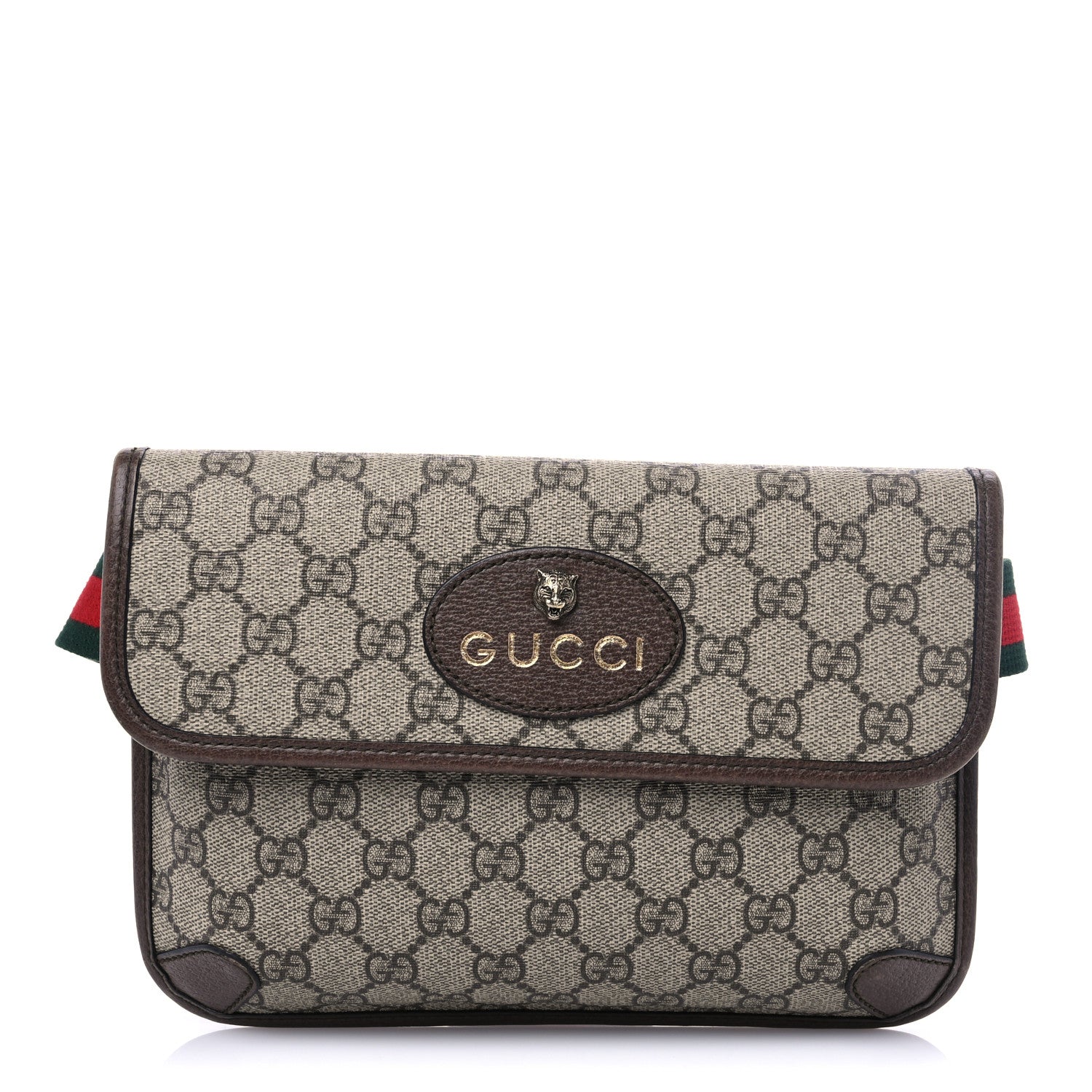 Gucci GG Supreme Monogram Neo Vintage Web Belt Bag Brown 1 of 9