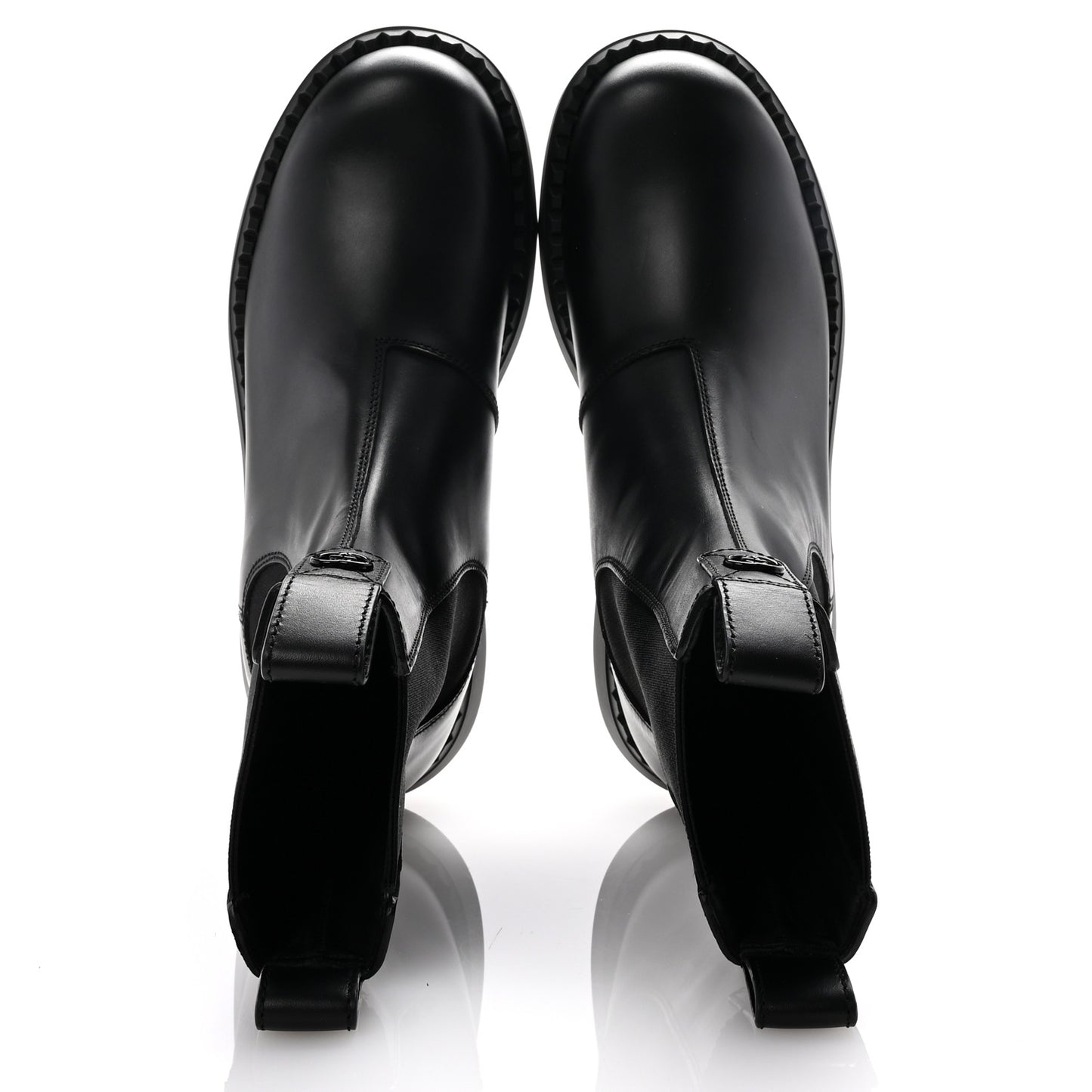 Sierra Calfskin Double Stretch Rib Mens Chelsea Boots 8.5 Black