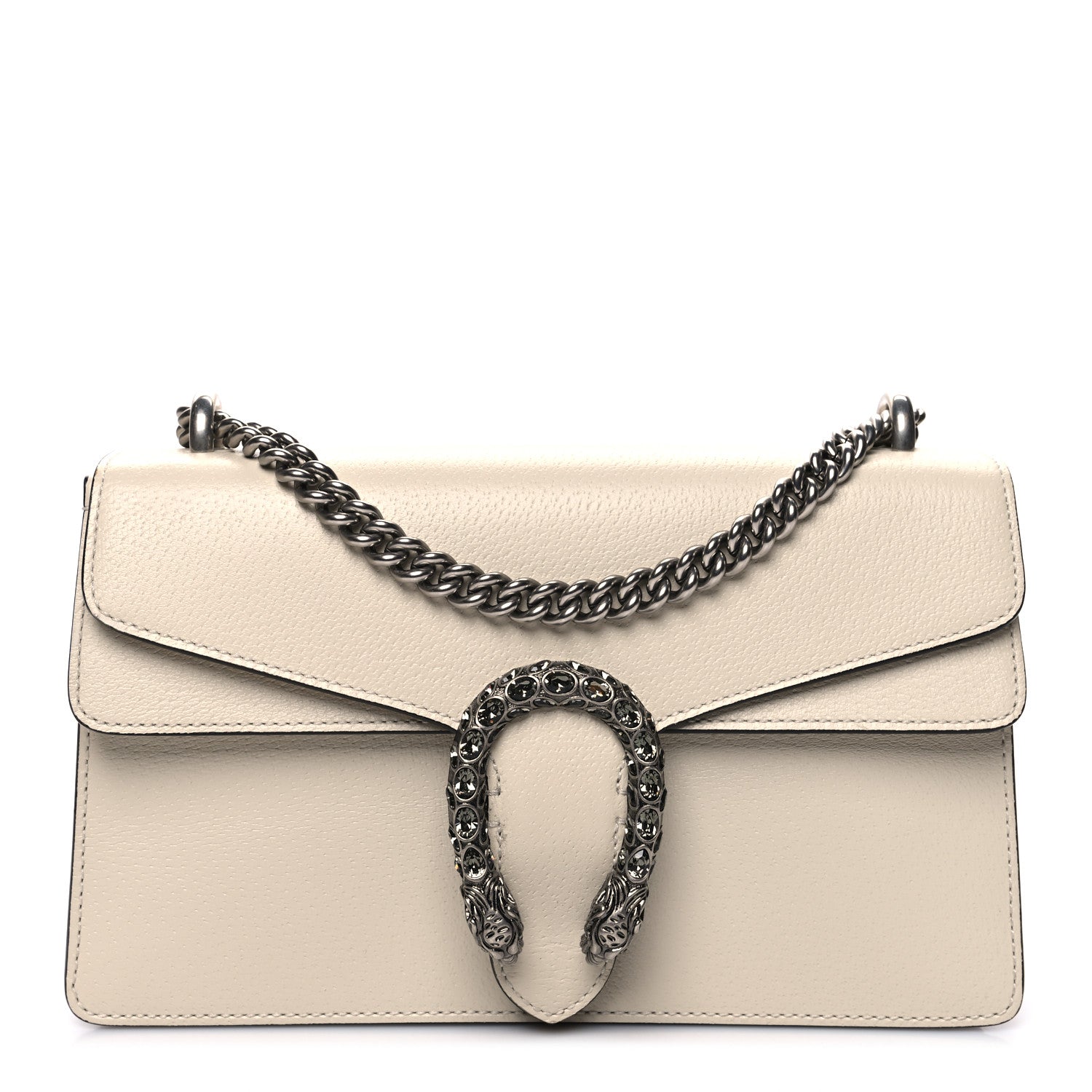 Gucci Textured Calfskin Crystal Small Dionysus Shoulder Bag Mystic White 1 of 10
