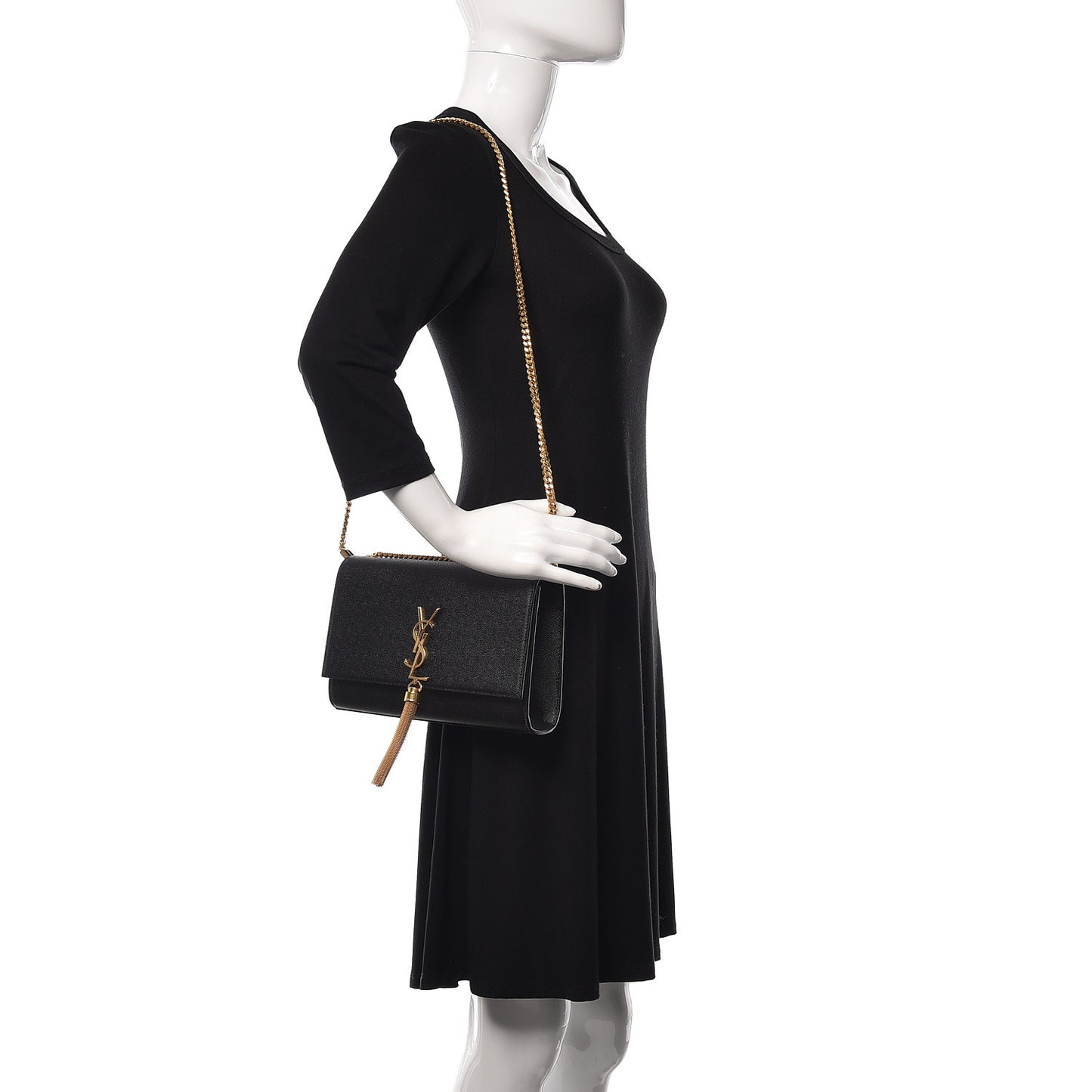 Grain De Poudre Medium Classic Monogram Kate Tassel Satchel Black