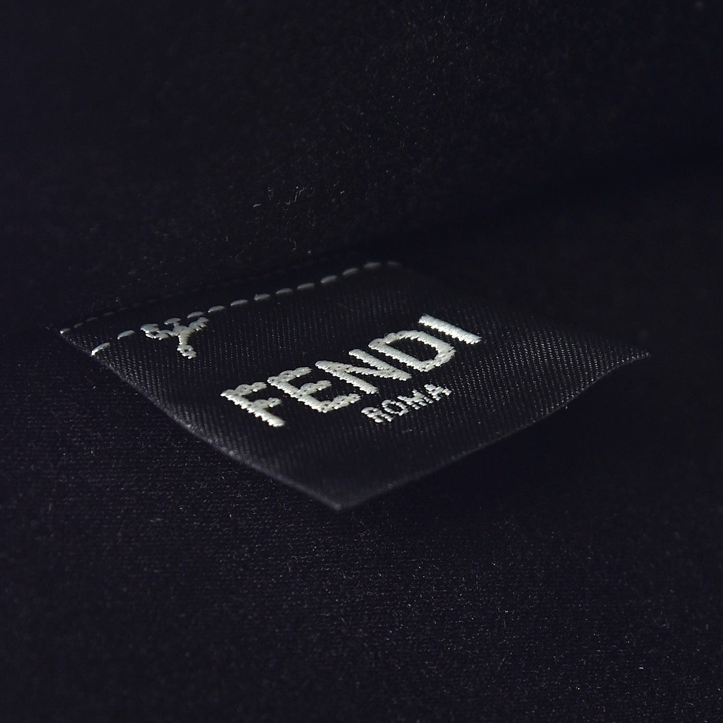 Glazed Fabric Vitello Century FF 1974 Stamp Patch Mini Peekaboo Defender Cover Mogano Panna Black
