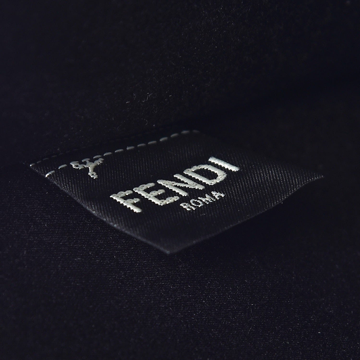Fendi Glazed Fabric Vitello Century FF 1974 Stamp Patch Mini Peekaboo Defender Cover Mogano Panna Black 8 of 10