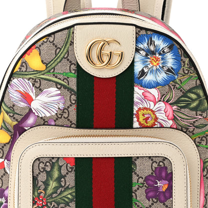 Gucci GG Supreme Monogram Flora Web Small Ophidia Day Backpack White 7 of 10