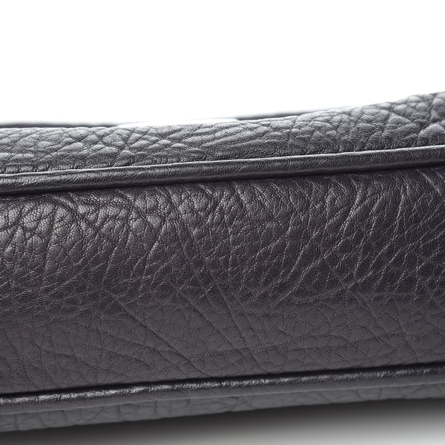 Distressed Lambskin Lady Braid Flap Dark Purple
