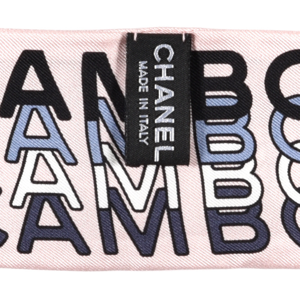 Silk Logo Slim Bandeau Scarf Pink Multicolor