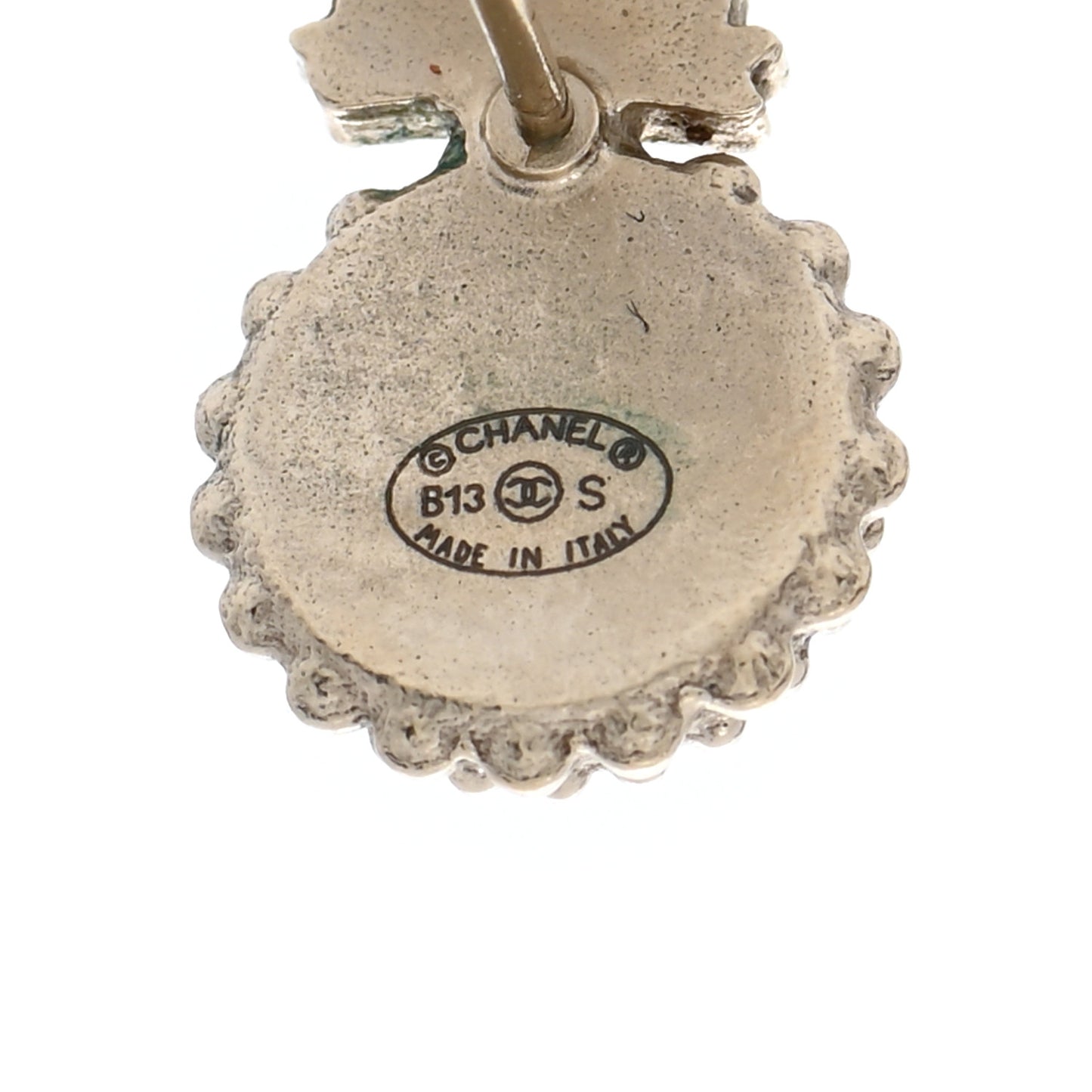 CC Bow Earrings Black Gold