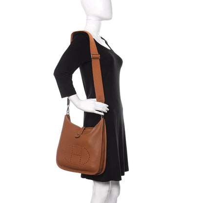Hermes Taurillon Clemence Evelyne III PM Gold 2 of 10