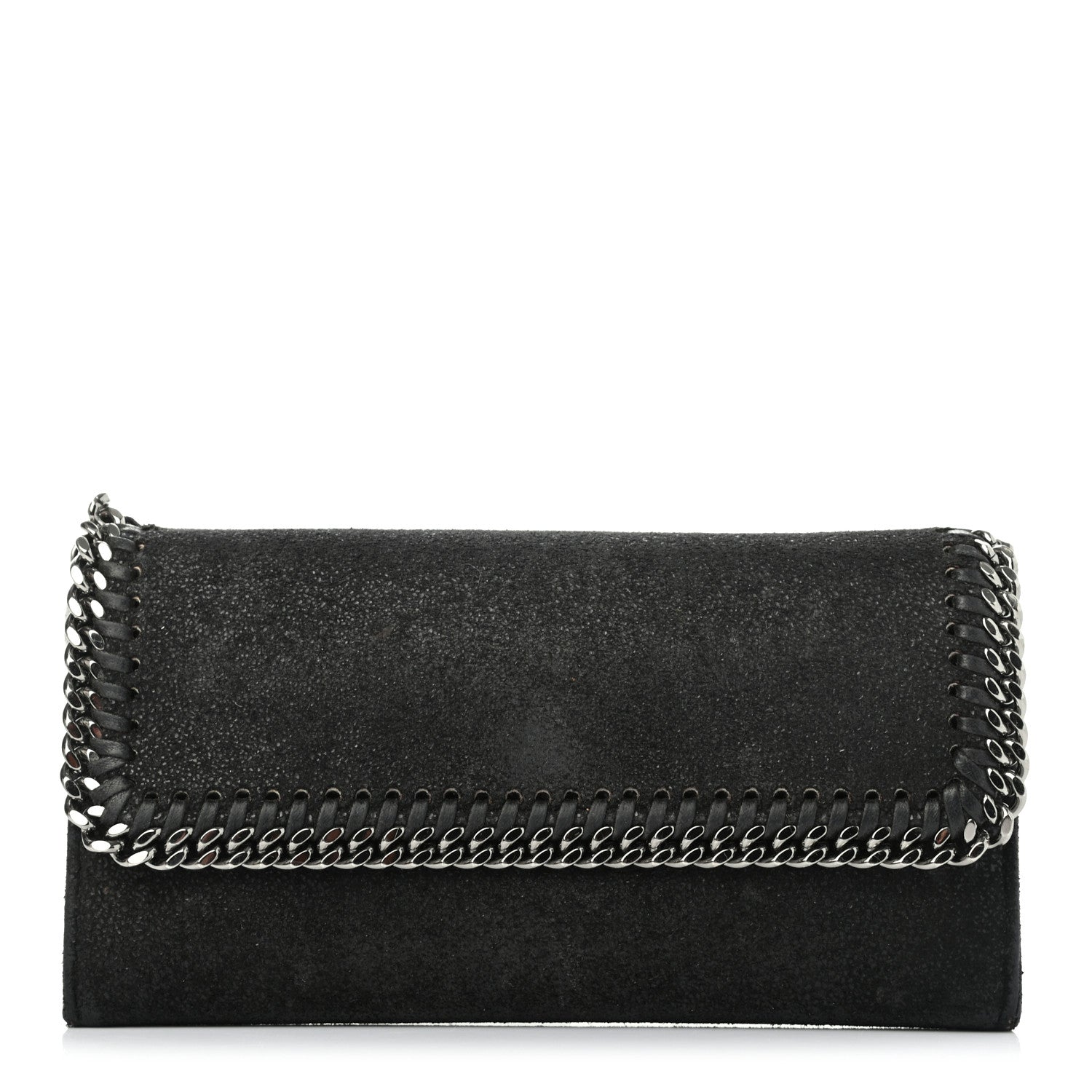 Stella McCartney Shaggy Deer Falabella Flap Wallet Black 1 of 8