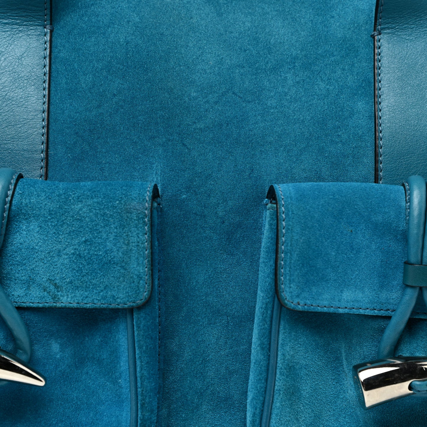 Suede Classic Check Shoulder Bag Blue