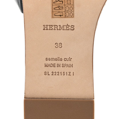 Hermes Nappa Famosa Espadrille Sandals 38 Black 6 of 8