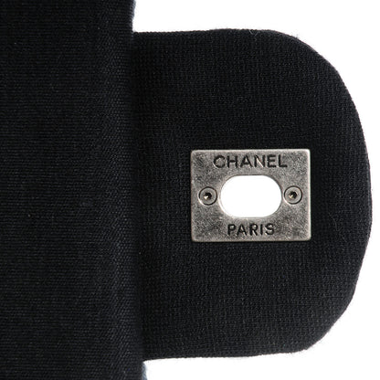 Chanel Jersey Embroidered Large Flap Black 7 of 8