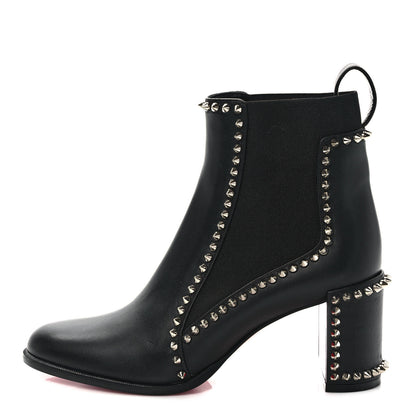 Christian Louboutin Calfskin Spikes Chelsea Outline Boots 37.5 Black 1 of 8