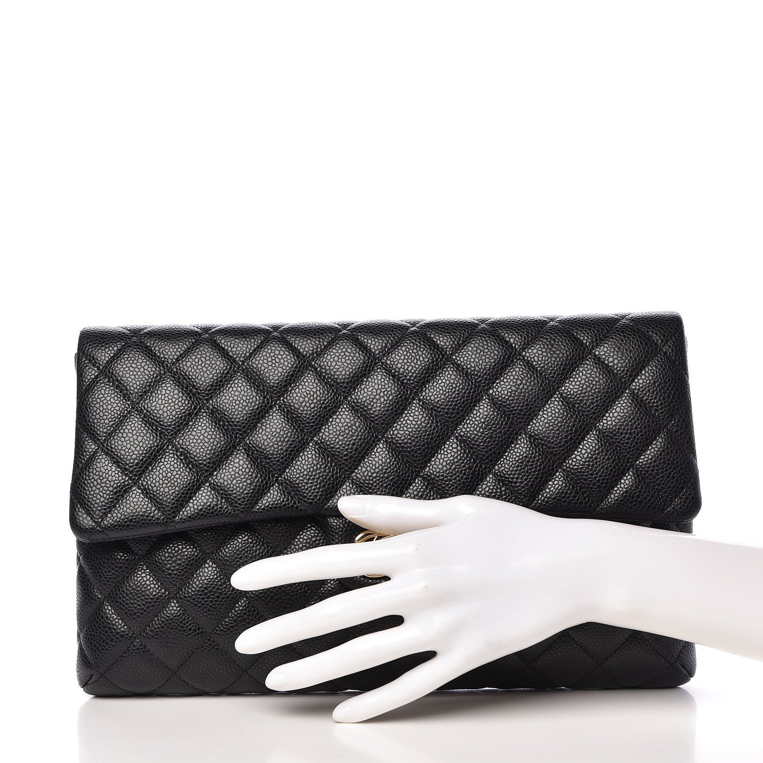 Chanel Caviar Quilted Flap Clutch Black 2 of 9