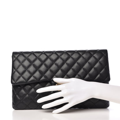Chanel Caviar Quilted Flap Clutch Black 2 of 9