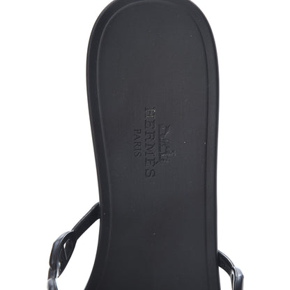 Hermes Rubber Chaine d'Ancre Rivage Sandals 38 Black 7 of 13
