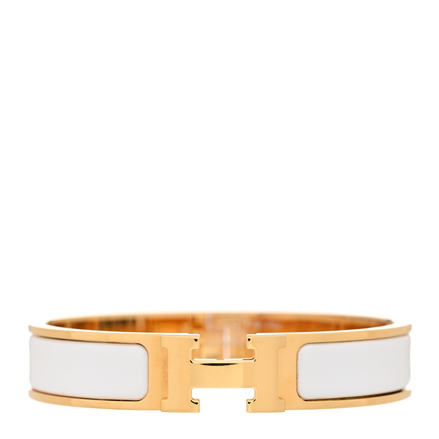 Enamel Narrow Clic Clac H Bracelet White