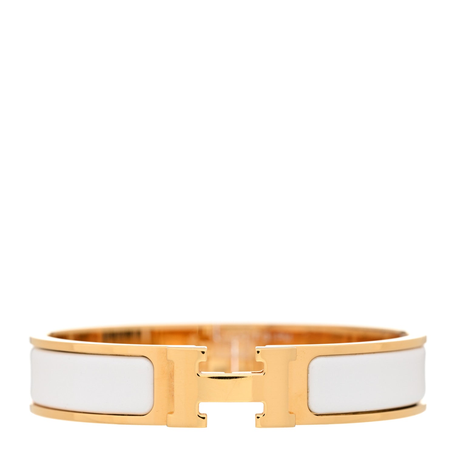 Hermes Enamel Narrow Clic Clac H Bracelet White 1 of 5