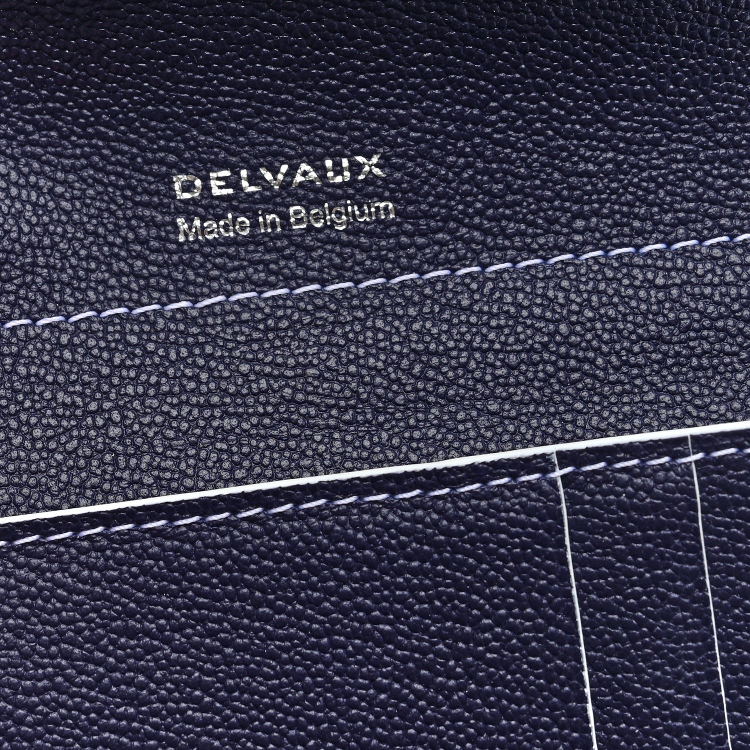 Delvaux Grained Rodeo Calfskin Brillant Compact Wallet Navy