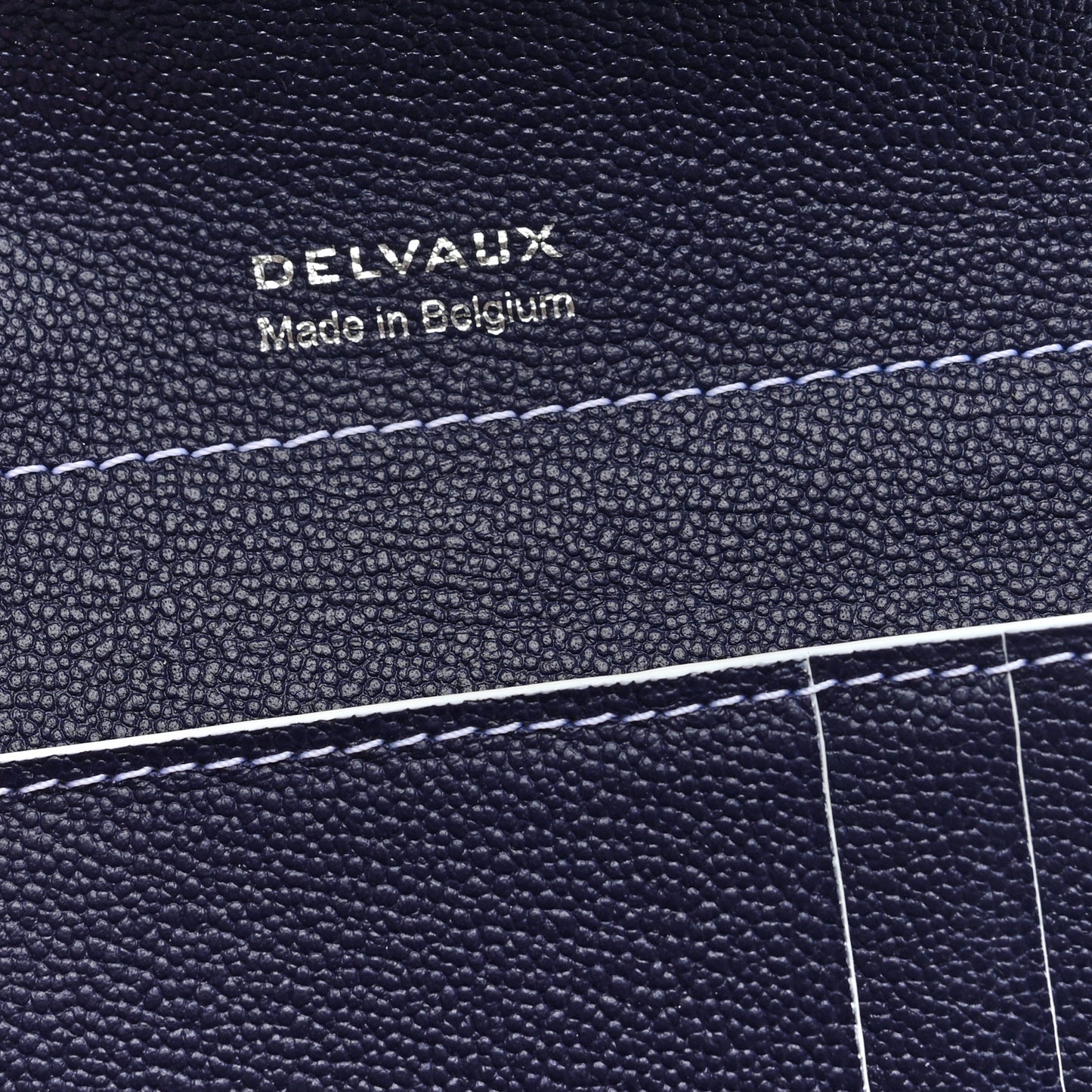 Grained Rodeo Calfskin Brillant Compact Wallet Navy