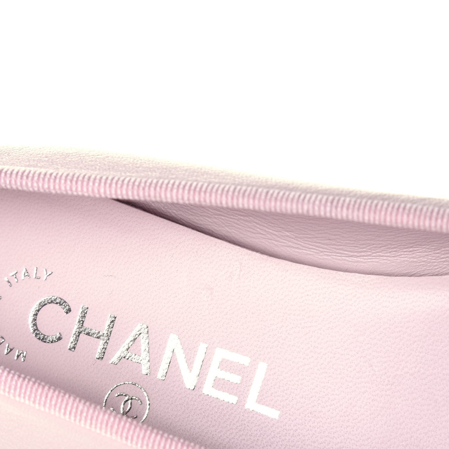 Lambskin CC Cap Toe Ballerina Flats 37.5 Pink Light Pink