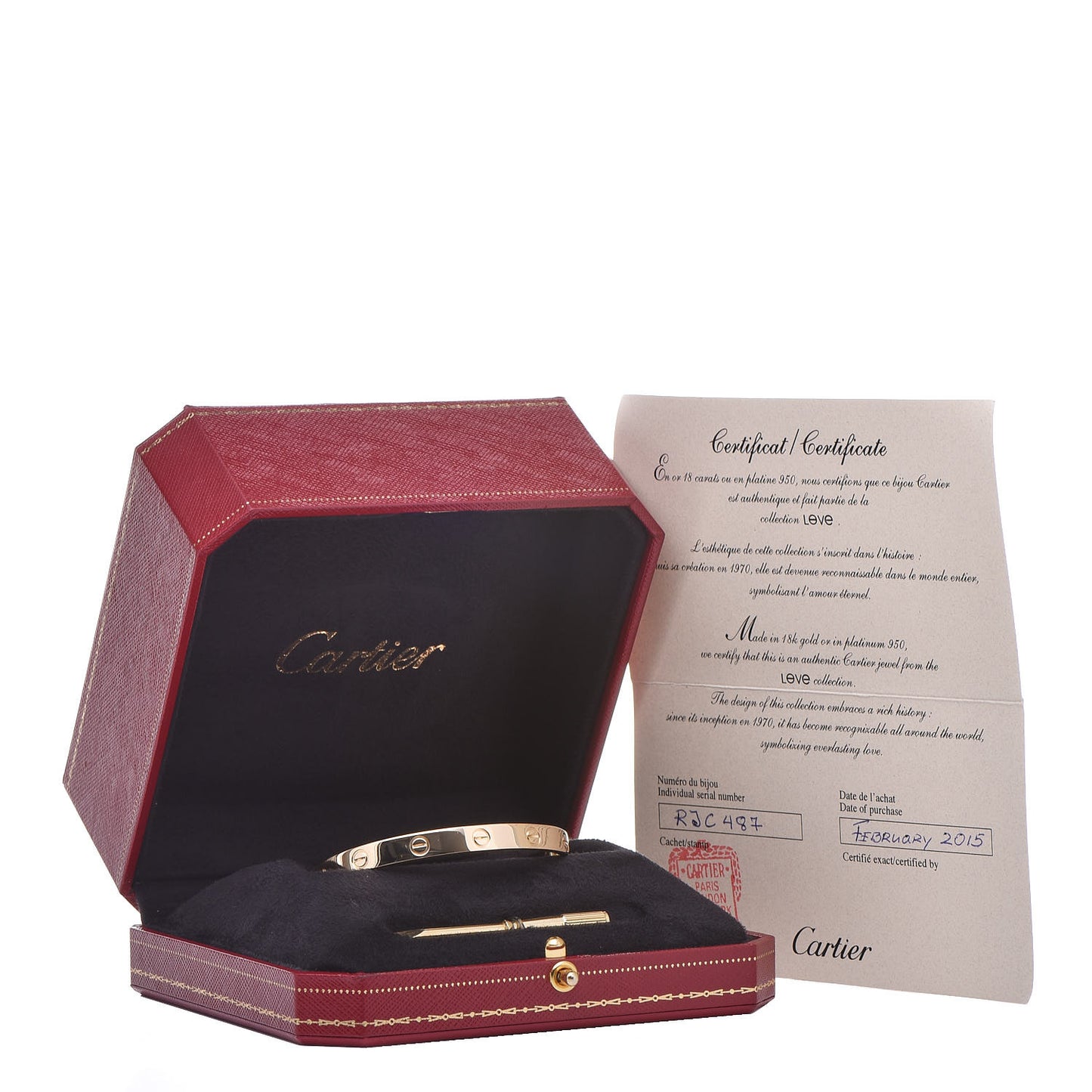 18K Yellow Gold LOVE Bracelet 17