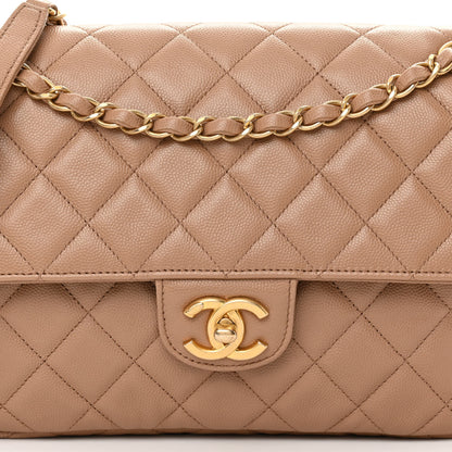 Chanel Caviar Quilted Medium Single Flap Beige 8 of 10