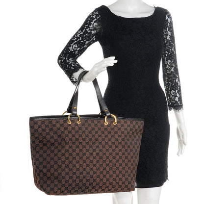 Gucci Monogram Denim Large Tote Brown 2 of 7
