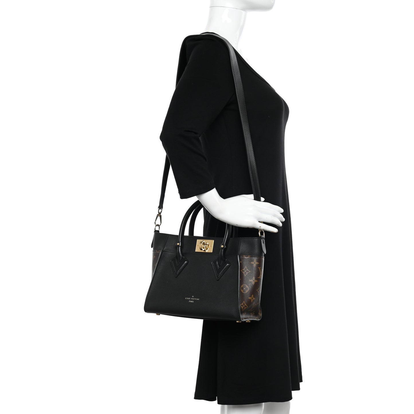 Calfskin Monogram On My Side PM Black