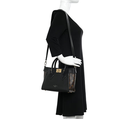 Louis Vuitton Calfskin Monogram On My Side PM Black 2 of 9